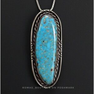 Navajo sterling silver and turquoise pendant and  brooch